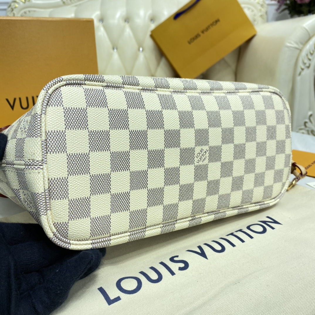 Louis Vuitton NEVERFULL PM Damier Azur Handbag N41362 